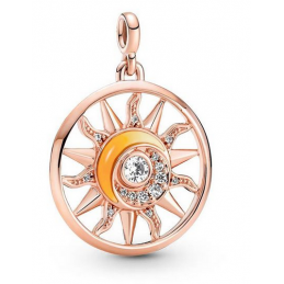 Charm soleil lune orange strass blanc or rose compatible me