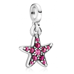 Bracelet maillon avec deux charms étoile de mer vague strass argent