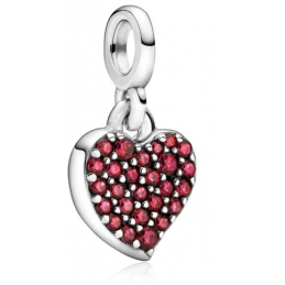 Bracelet maillon avec deux charms flamant rose coeur strass argent