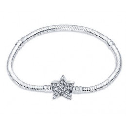 Bracelet pour charm argent chevron étoile strass