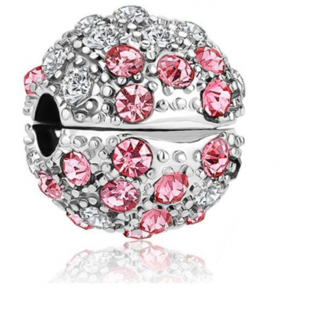 Charm pierre rose blanc coquillage clips pour bracelet argent séparateur