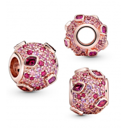 Charm séparateur espaceur pierre violette strass or rose pour bracelet