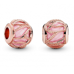 Charm séparateur espaceur spirale pierre rose or rose pour bracelet