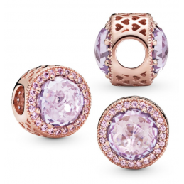 Charm pierre strass violet rose pour bracelet