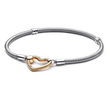 Bracelet pour charm argent coeur corde or