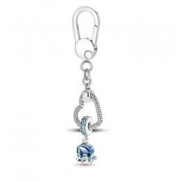 Porte clés coeur bijoux argent avec charm pieuvre