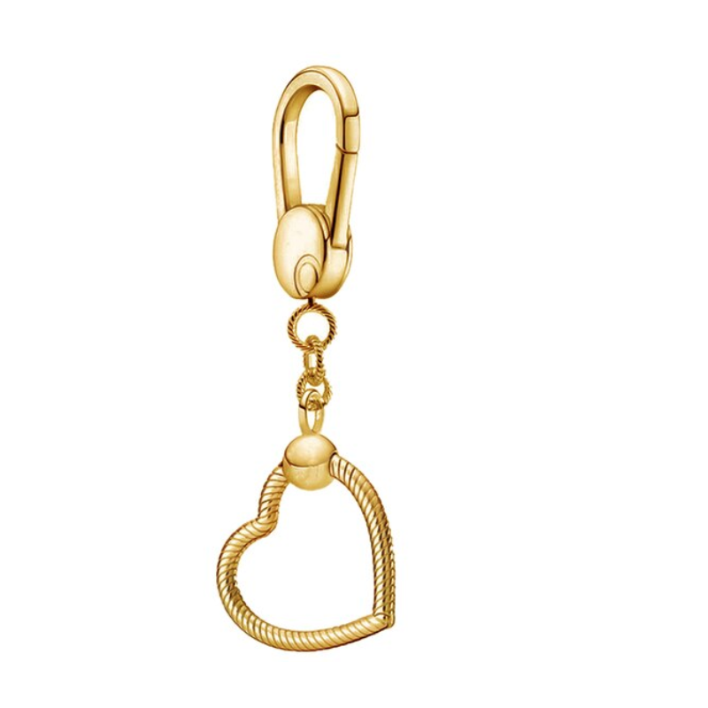 Porte clés bijoux pour charm or mousqueton coeur chevron