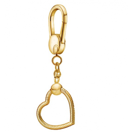Porte clés bijoux pour charm or mousqueton coeur chevron