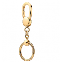Porte clés bijoux pour charm or mousqueton rond chevron