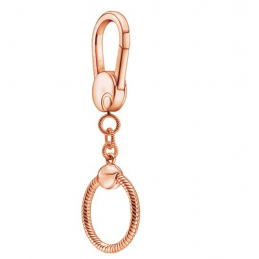 Porte clés bijoux pour charm or rose mousqueton rond chevron