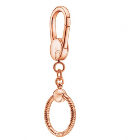 Porte clés bijoux pour charm or rose mousqueton rond chevron