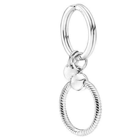 Porte clés bijoux pour charm argent court rond chevron