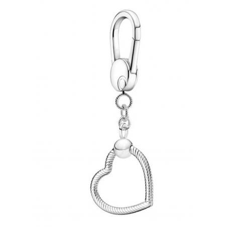 Porte clés bijoux pour charm argent mousqueton coeur chevron