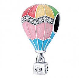 Charm argent montgolfière multicolore cadeau pour bracelet