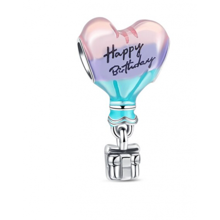 Charm argent montgolfière coeur joyeux anniversaire cadeau pour bracelet