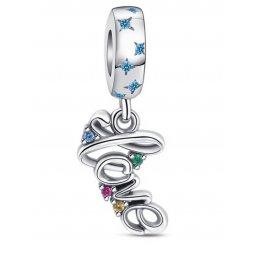 Charm Love multicolore étoile pierre bleu pour bracelet