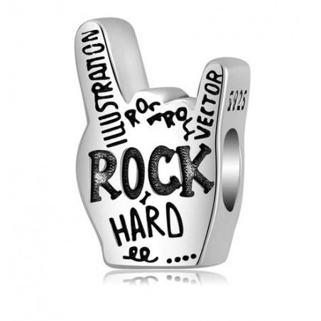 Charm main rock musique argent pour bracelet