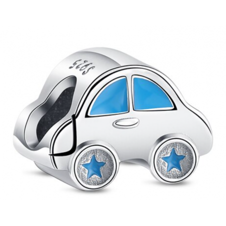 Charm voiture étoile bleu argent pour bracelet