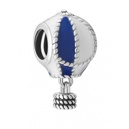Charm montgolfière bleu blanche argent pour bracelet