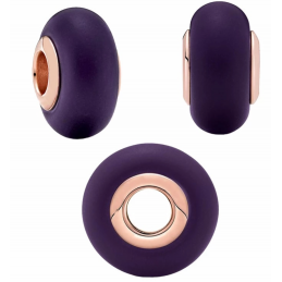 Charm séparateur murano violet mat or rose pour bracelet