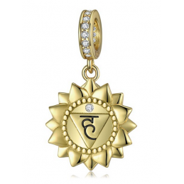 Charm chakras yoga pendentif or pour bracelet