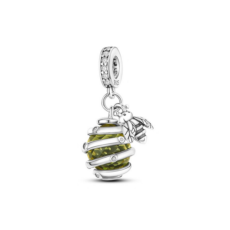 Charm abeille pierre jaune miel pour bracelet