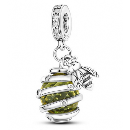 Charm abeille pierre jaune miel pour bracelet