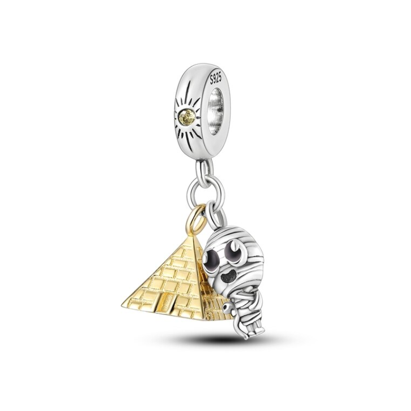Charm pyramide momie argent pour bracelet