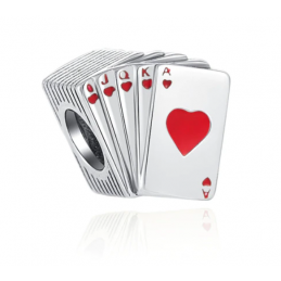 Charm jeux poker suite carte argent pour bracelet
