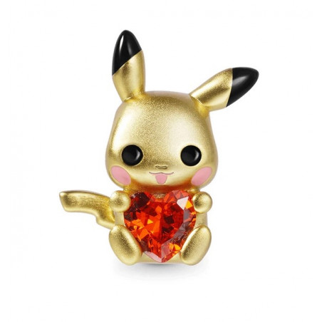 Charm pikachu pierre coeur rouge pokémon argent pour bracelet