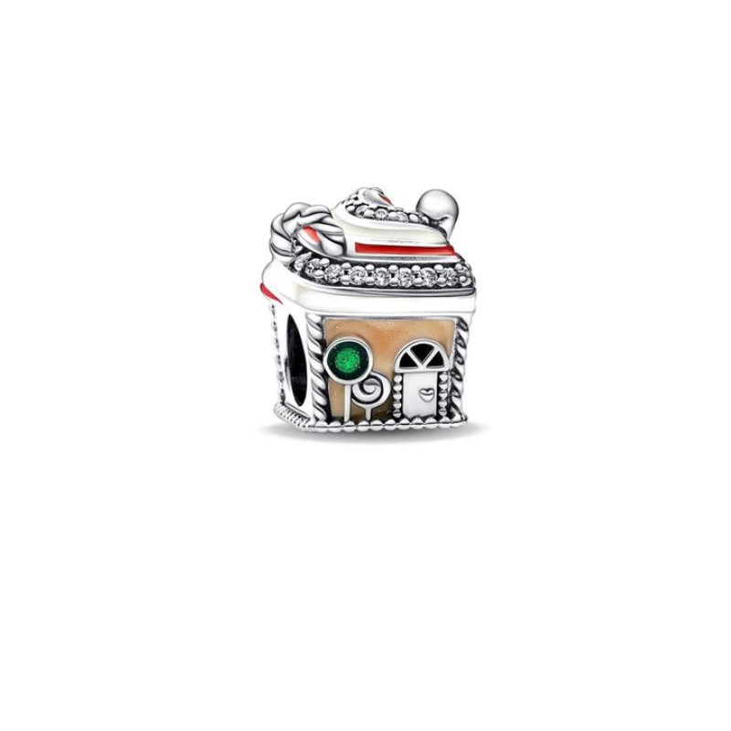 Charm maison pain d'épice cadeau de noël argent pour bracelet