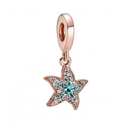 Charm étoile de mer or rose turquoise pour bracelet