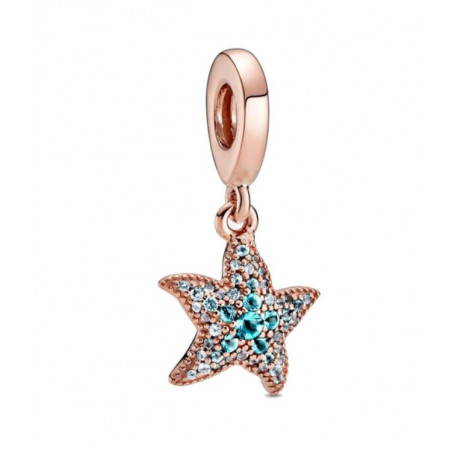 Charm étoile de mer or rose turquoise pour bracelet