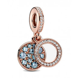 Charm cercle or rose pierre turquoise pour bracelet