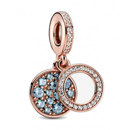 Charm cercle or rose pierre turquoise pour bracelet