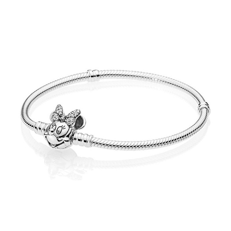 Bracelet pour charm argent stitch minnie mickey flocon chevron