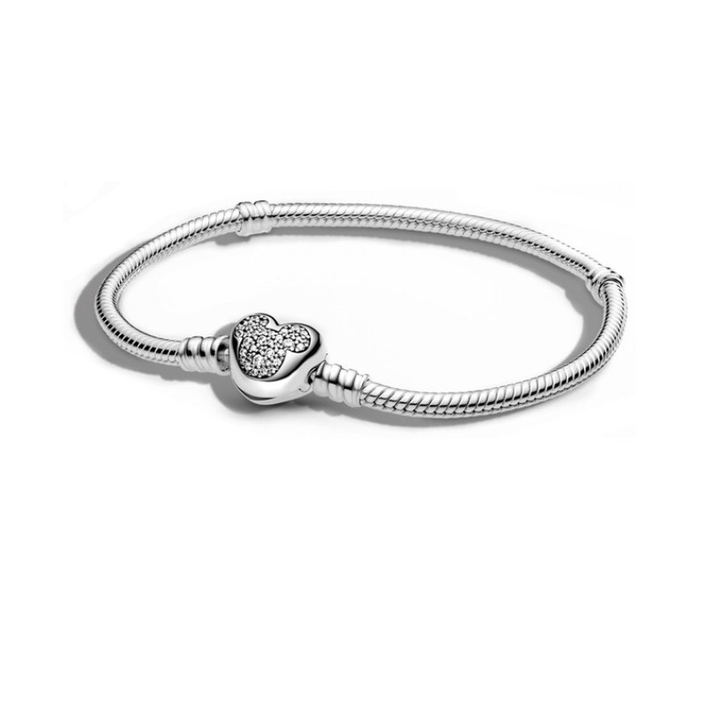 Bracelet pour charm argent stitch minnie mickey flocon chevron