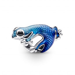 Charm gecko bleu argent pour bracelet