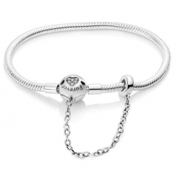 Bracelet pour charm argent coeur strass forever love chaine