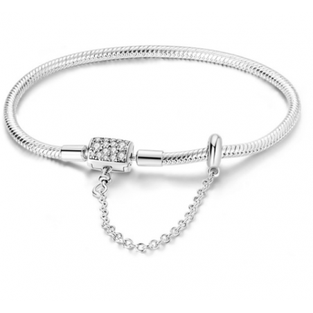 Bracelet pour charm argent cylindre strass chaine