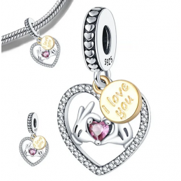 Charm minnie mickey coeur amour pour bracelet