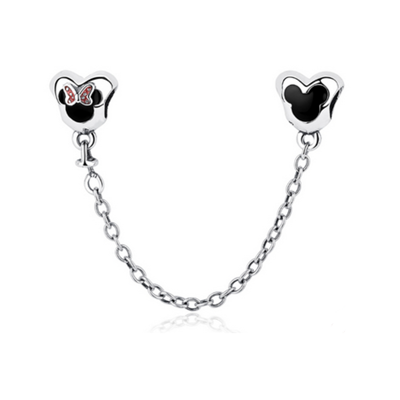 Charm minnie mickey coeur amour pour bracelet