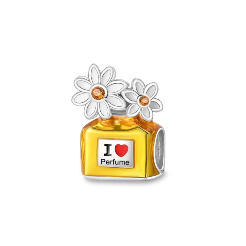 Charm parfum jaune fleur marguerite argent pour bracelet