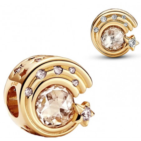 Charm étoile filante pierre jaune doré pour bracelet