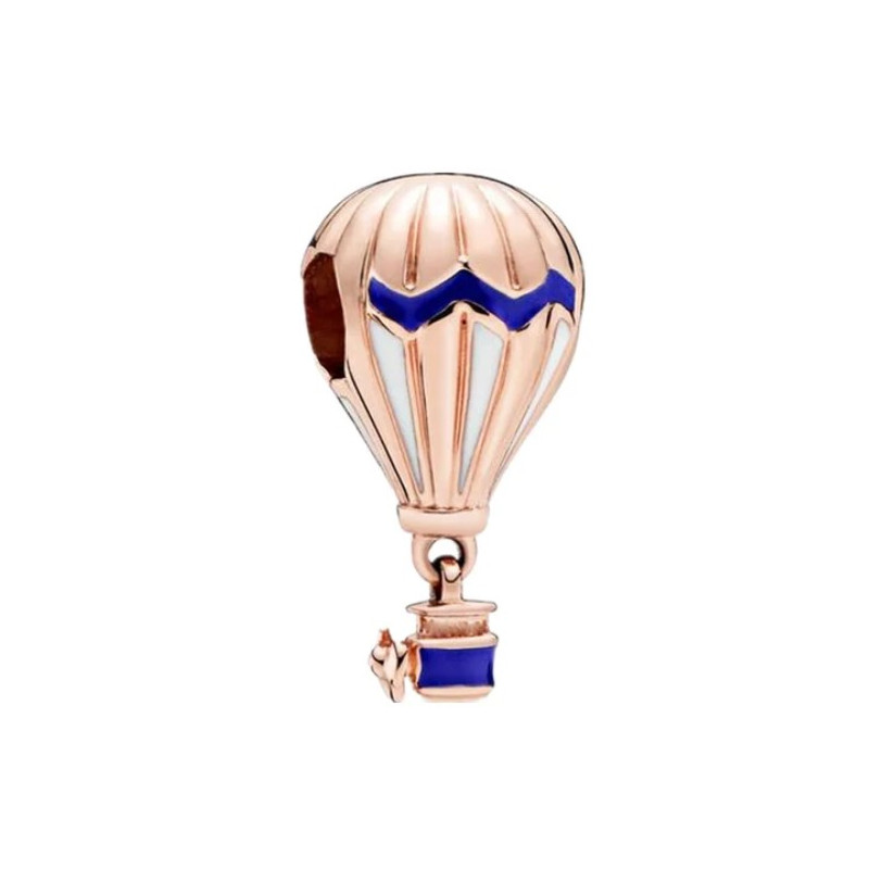 Charm montgolfière bleu blanc or rose argent pour bracelet