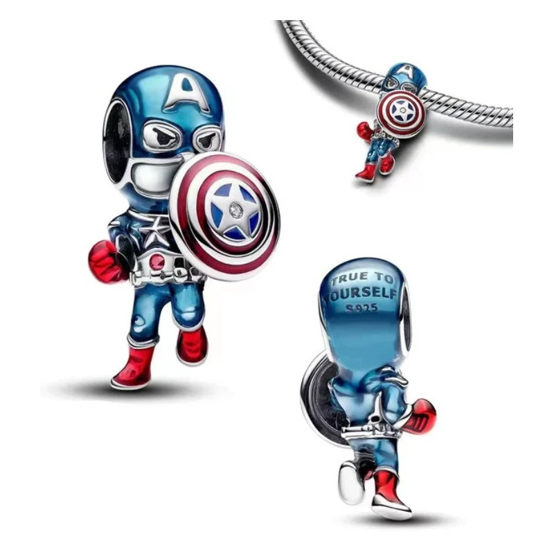 Charm Captain America bouclier marvel argent pour bracelet