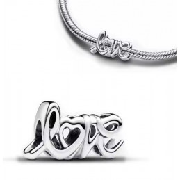 Charm lettre love amour coeur argent pour bracelet