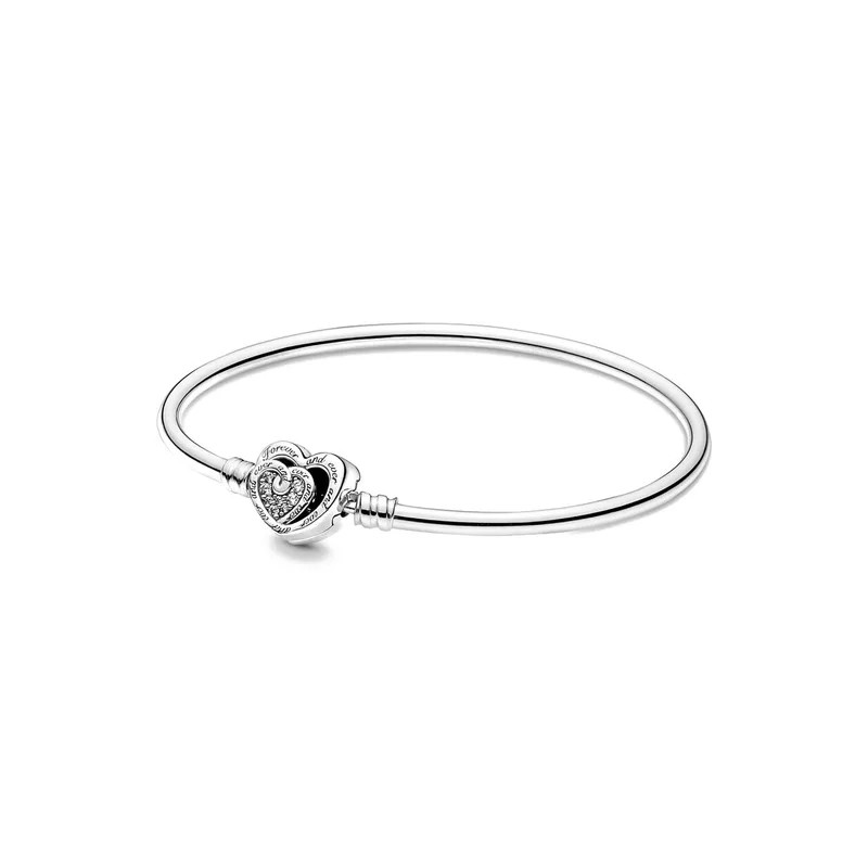 Bracelet pour charm coeur forever and ever rigide argent Bracelet pour charm coeur forever and ever rigide argent
