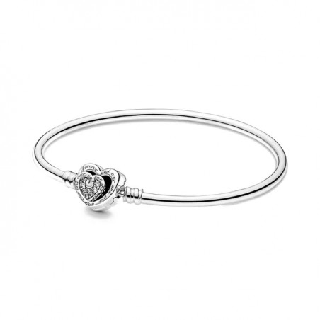 Bracelet pour charm coeur forever and ever rigide argent