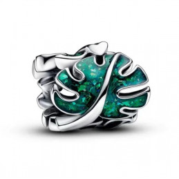 Charm feuille exotique monstera enroulée pour bracelet